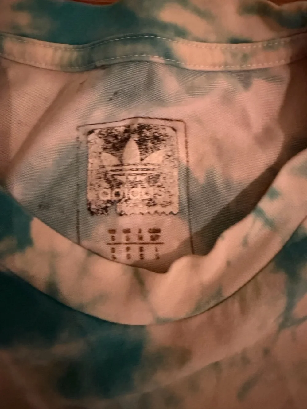 adidas Tie-Dye Trefoil Tee - Teal & White